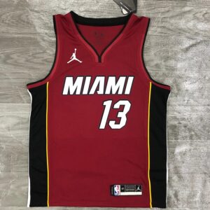Heat Classic V-Neck Red #13 Adebayo Jersey Gradient Basketball Jerseys Men's nba Customized City Edition Jerseys Sports Vest Heat Press Printed