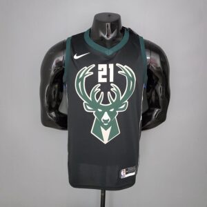 Bucks 21 Season Big Deer Head 21 Holliday Nike Basketball Jerseys Men's nba Customized Jerseys Sports Vest SW Version Hot Pressing