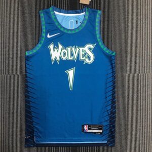 Timberwolves NBA 75th Anniversary #1 Edwards Nike Jersey Basketball Jerseys Men's Customized Jerseys Sports Vest Heat Press Printed