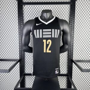 Grizzlies 23-24 season city edition Nike jersey No. 12 Morant basketball jersey men's nba custom retro city edition jersey sports undershirt heat press printing