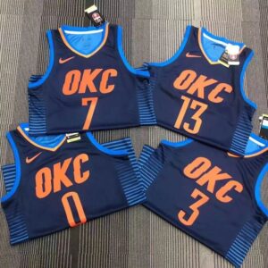 Thunder Nike Basketball Jerseys Men's 0 Wilson OKC Jersey 13 George 3 Paul 7 Anthony 21 Season City Edition nba customized jerseys sports tank top new season SW version hot press