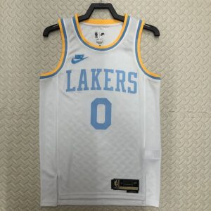 Lakers 22-23 season vintage white Nike jersey No. 0 Wilson basketball jersey men's nba custom city edition jerseys sports undershirt heat press printing