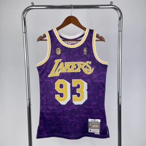 Lakers Ape Head BAPE x M&N Co-named Vest Vintage Jersey 93 BAPENBA Basketball Jerseys Men's Customized City Edition Jerseys Sports Vest Heat Press Printed