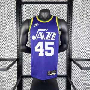 Jazz 23-24 Season Retro Nike Jersey 45 Mitchell Basketball Jerseys Men's nba Customized Retro City Edition Jerseys Sports Vest Heat Press Printed