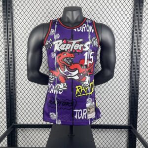 Raptors MN98-99 Season Graffiti Vintage Jersey No. 15 Carter NBA Basketball Jerseys Men's Customized City Edition Jerseys Sports Vest Hot Press Printing