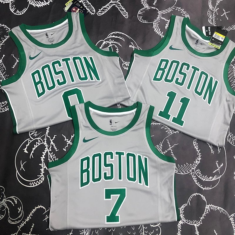 Celtics 0 Tatum 7 Brown 11 Irving Jersey City Edition Gray Green Limited Nike Basketball Jerseys Men's nba Custom Women's Jerseys Sports Tank Top Cloth Printed Heat Pressing