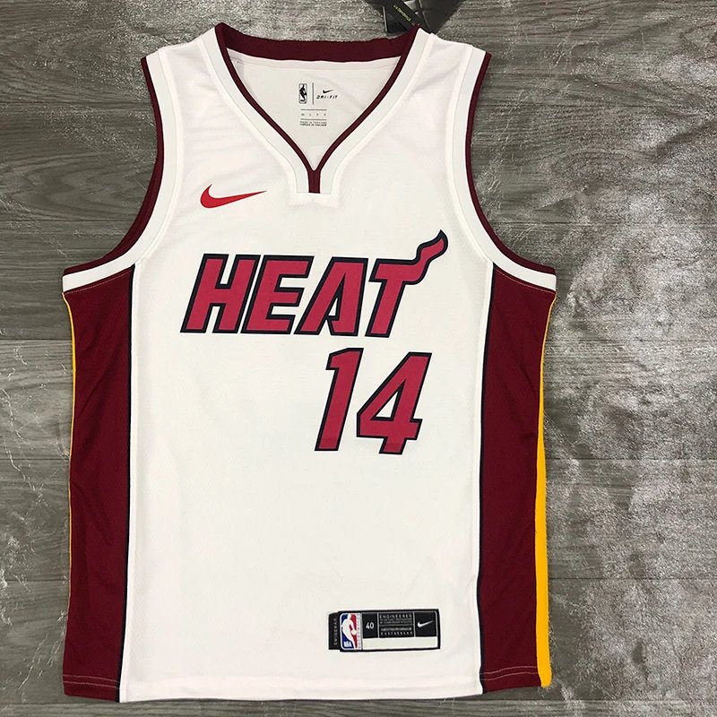 Heat Classic V-Neck White No. 14 Hilo Jersey Gradient Basketball Jerseys Men's nba Customized City Edition Jerseys Sports Tank Top Heat Press Printed