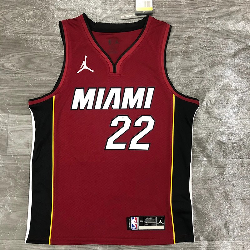 Heat Classic V-Neck Red 22 Butler Jersey Gradient Basketball Jerseys Men's nba Customized City Edition Jerseys Sports Vest Heat Press Printed